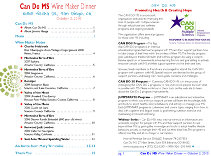 Wine Maker Dinner Program