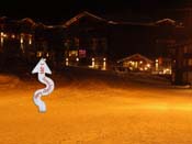 Night time view of Village Center